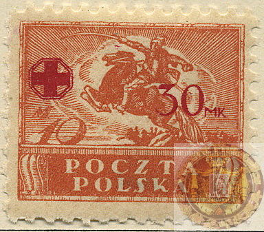 Poland-Regular Surcharged Stamps-1921-Scott-B13wm.jpg