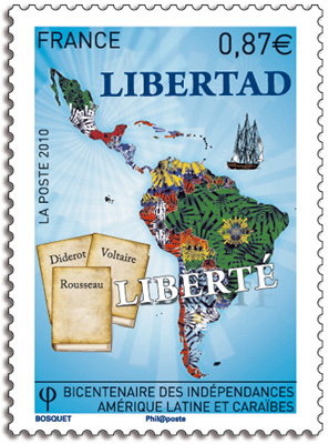 C法国发行邮票纪念拉丁美洲和加勒比独立200周年.jpg