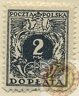 Poland-Regular Surcharged Stamps-1921-Scott-J41wm.jpg