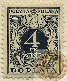 Poland-Regular Surcharged Stamps-1921-Scott-J42wm.jpg