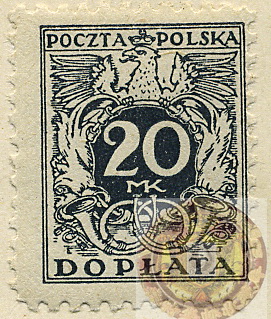 Poland-Regular Surcharged Stamps-1921-Scott-J45wm.jpg