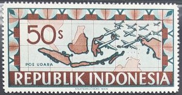 C1948印尼地图航空邮票1枚.JPG
