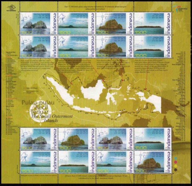 C2008边远偏僻小岛风景邮票 经纬度 地理位置地图 小全张.JPG
