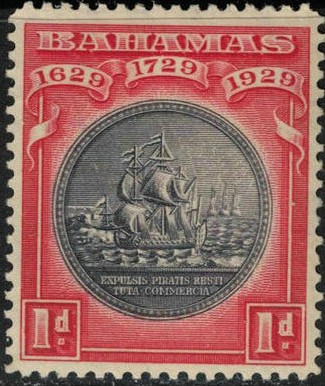 B1930英属巴哈马1930年,1p国徽.JPG