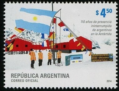 A2014 开展南极考察110周年 升旗仪式 国旗等 邮票1全.JPG