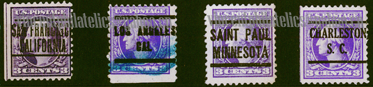 US Pre Cancel Stamps -  LIGHT & DEEP VIOLET 3C-REG--C-AWN.jpg