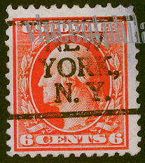 US Pre Cancel Stamps - RED ORANGE  6C-REG--Cc-AWN.jpg