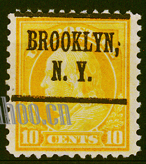 US Pre Cancel Stamps - YELLOW  10C-REG--Ac-AWN.jpg