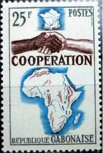 C1964年法国与非洲法语区国家合作，地图握手全新1枚全.jpg