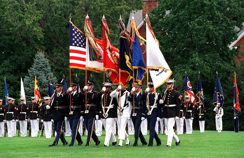 United States Joint Service Color Guard on parade.jpg